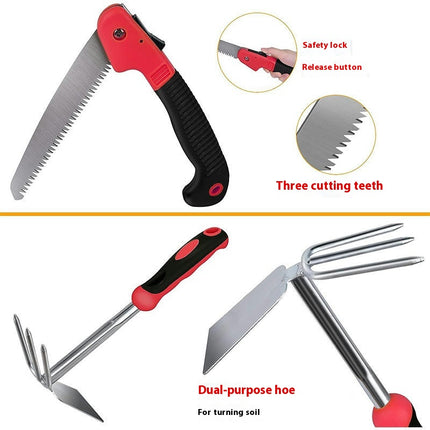 Gardening Tool 9-piece Set - Heavy Duty Stainless Steel Garden Vegetable Garden Planting Tool Set