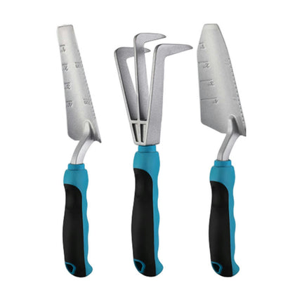 Garden Tool Set - Carbon Steel Shovel Rake 3-piece Garden Planting Tools Set