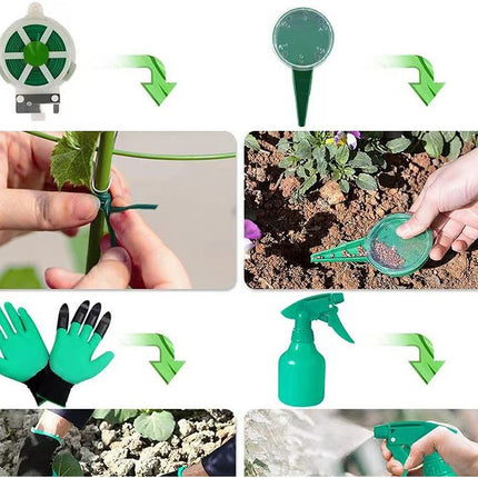 Garden Tool Set, 11 Piece Aluminum Alloy Hand Tool Starter Kit with Garden Bag, Outdoor Gardening Tools