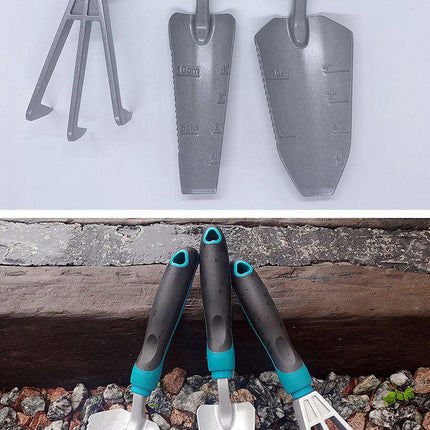 Garden Tool Set - Carbon Steel Shovel Rake 3-piece Garden Planting Tools Set