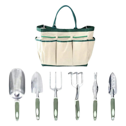 Gardening Tool 7-Piece Set - With Non-Slip Handle and Carrying Bag, Ideal Gardening Tool Gift for Men and Women