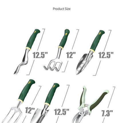 Gardening Tool 7-Piece Set - With Non-Slip Handle and Carrying Bag, Ideal Gardening Tool Gift for Men and Women