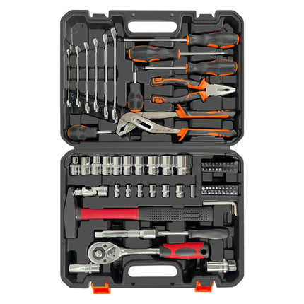 80 Piece Mechanics Tool Set Socket Wrench Set, Plastic Storage Case with Auto Repair Hand Tool Kit