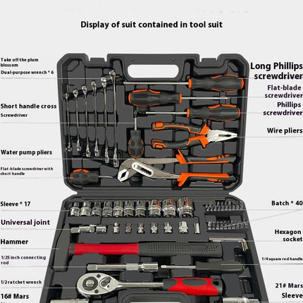 80 Piece Mechanics Tool Set Socket Wrench Set, Plastic Storage Case with Auto Repair Hand Tool Kit