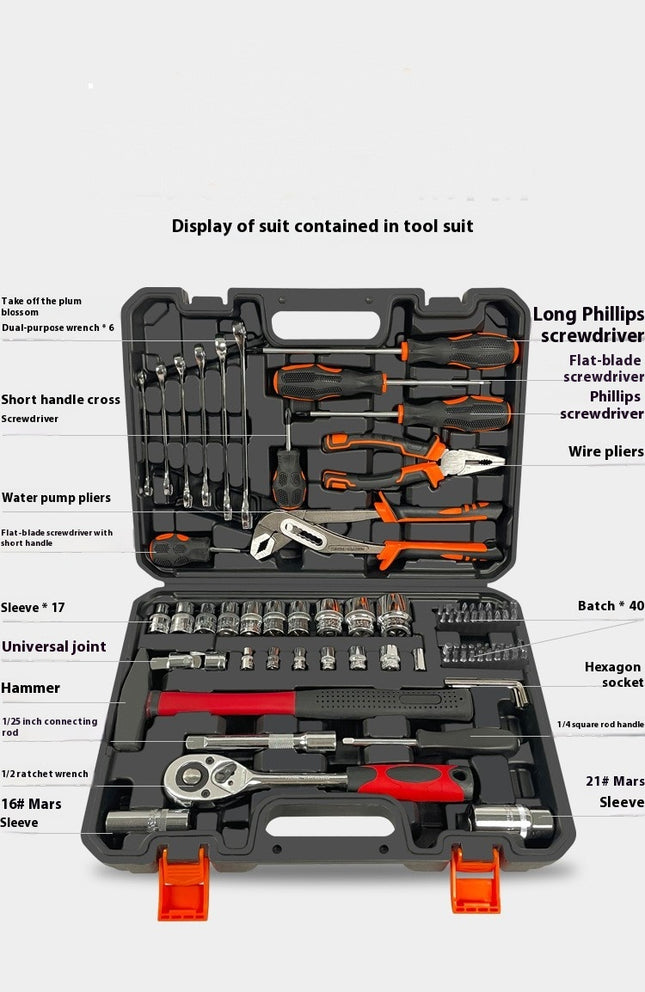 80 Piece Mechanics Tool Set Socket Wrench Set, Plastic Storage Case with Auto Repair Hand Tool Kit