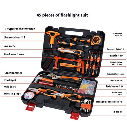 Hardware Tool Set-Universal Household Hand Tool Set, Auto Repair Tool Set with Plastic Tool Box