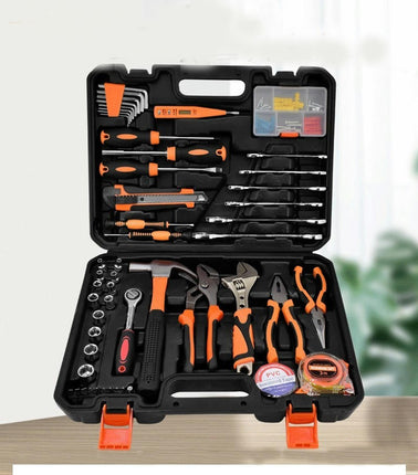 53-Piece Universal Household Hand Tool Set - With Plastic Tool Box Woodworking Electrician Tools