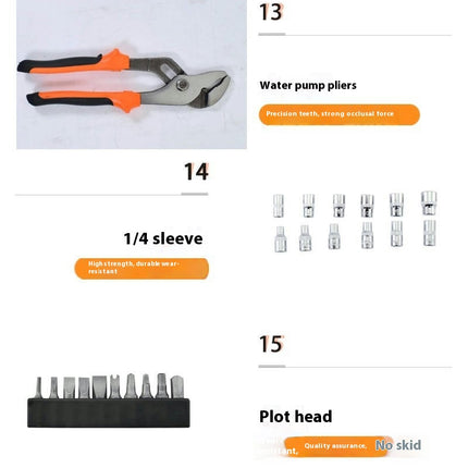 53-Piece Universal Household Hand Tool Set - With Plastic Tool Box Woodworking Electrician Tools