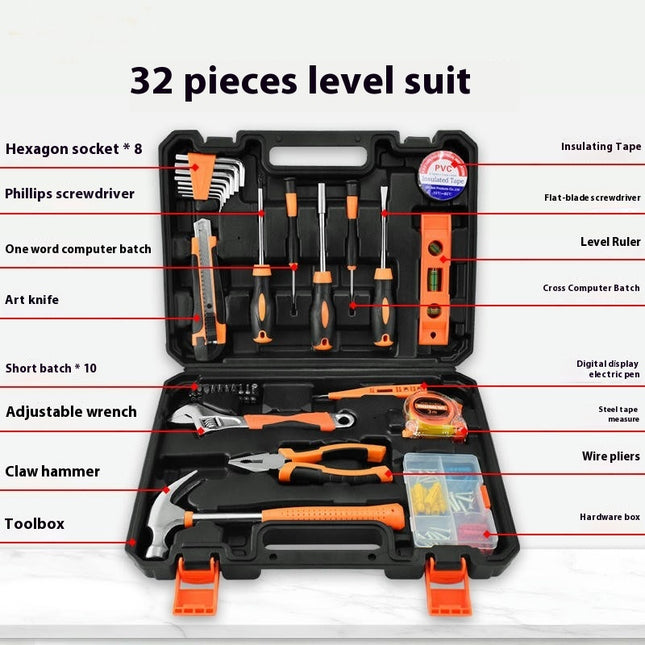 32-Piece Hand Tool Set Carpentry Electrician Renovation Tool Repair Combination Tool