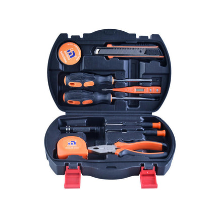 10-Piece Household Hand Tool Set - With Plastic Tool Box Woodworking Repair Tool Set