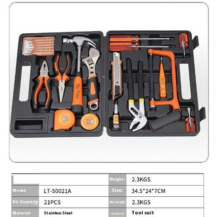 21-piece Household Hand Tool Box Set - Carpentry and Electrician Repair Tool Set
