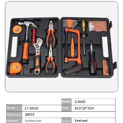 36-Piece Tool Set - Household Hand Tools with Plastic Tool Box Storage Box