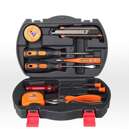 Household Tool Set 10-Piece General Hand Tool Kit with Toolbox Storage Case for Men and Women