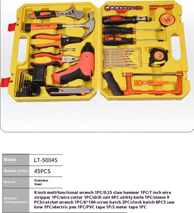 45-piece Household Tools Hand Tool Set - Car Emergency Stainless Steel Repair Tools
