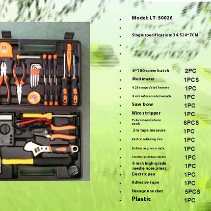 26 Piece Tool Set - Auto Repair Tool Set, Universal Household Hand Tools with Plastic Tool Box Storage Box