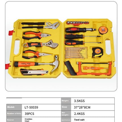 39 Piece Tool Set - Universal Household Hand Tools, Auto Repair Tool Set with Plastic Tool Box Storage Box