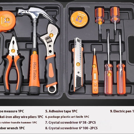12 -Piece Home Manual Repair Tool Set Multi -Function Stainless Steel Tool Box Tool Set