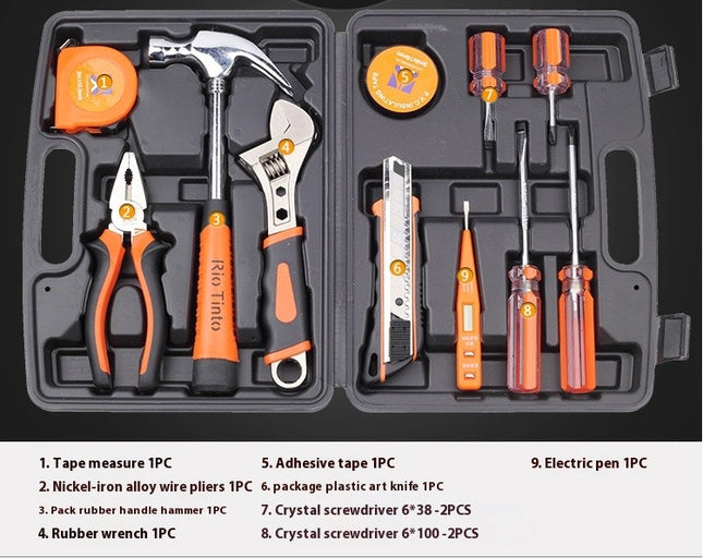 12 -Piece Home Manual Repair Tool Set Multi -Function Stainless Steel Tool Box Tool Set