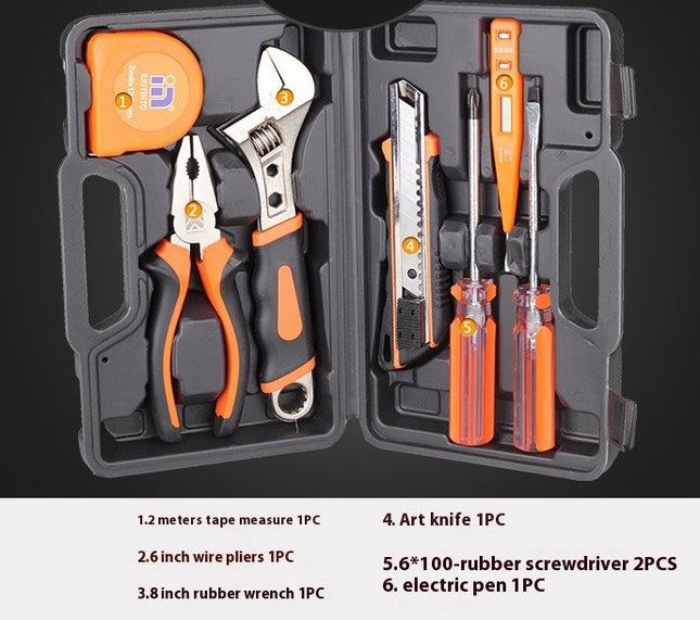 Tool Kit Household Tool Set 8-Piece General Hand Tool Kit with Toolbox Storage Case