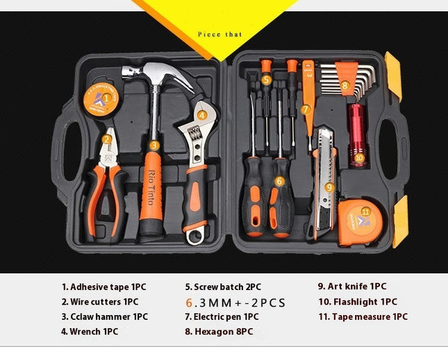 18-Piece Tool Set - Home Repair Tool Set Stainless Steel Hand Tools with Carrying Case