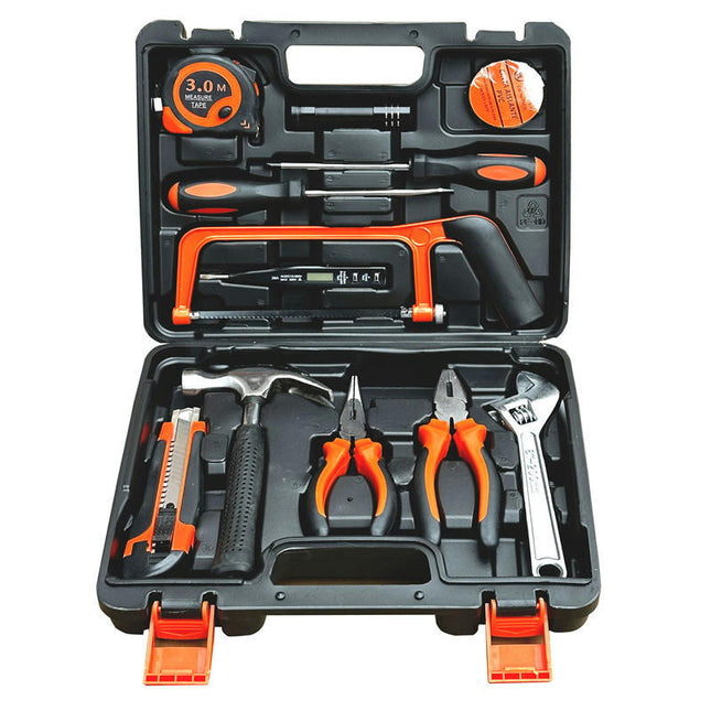 13 Piece General Household Hand Tool Set Kit with Plastic Toolbox Electricians Tools Set