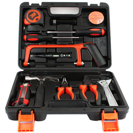 13-Piece Tool Set - Universal Household Hand Tool Kit with Plastic Tool Box Storage Box