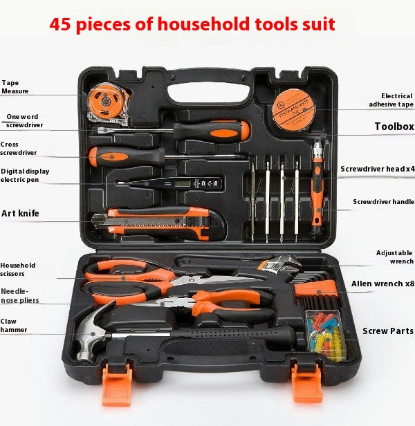 Manual Hardware Tool Set-Woodworking Electric Tool Box Household Combination Set