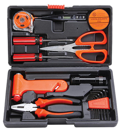 18-piece Home Tool Kit - Universal Hand Tool Kit with Plastic Tool Box Storage Box