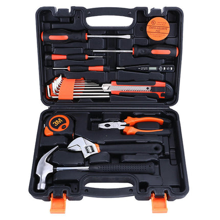 19 Piece Home Repair Tool Kit - Unisex Small Household Hand Tool Box Set