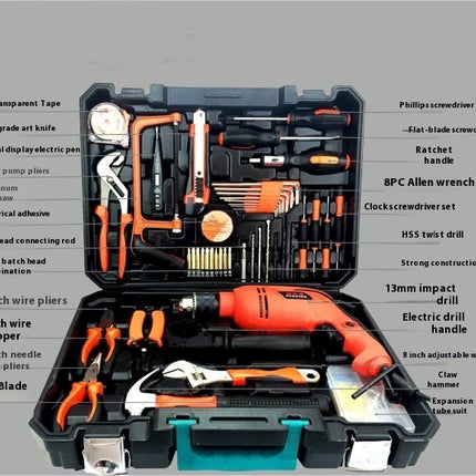 Tool Set -112 Piece Tool Box with Drill, Home Tool Kits for Men & Women Homeowner Diyer Handyman