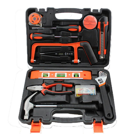 13-Piece Household Basic Hand Tool Kit with plastic Storage Toolbox for DIY, Home Mainte