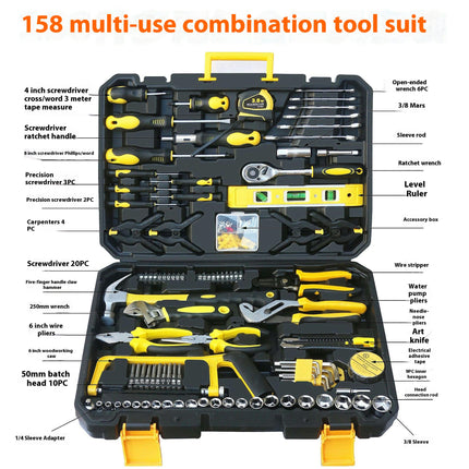 158-piece Carpentry and Electrician Hand Tool Set - Suitable for DIY, Home Maintenance