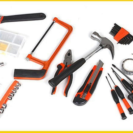 82-piece Home Hardware Tool Kit - Universal Hand Tool Set with Plastic Tool Box