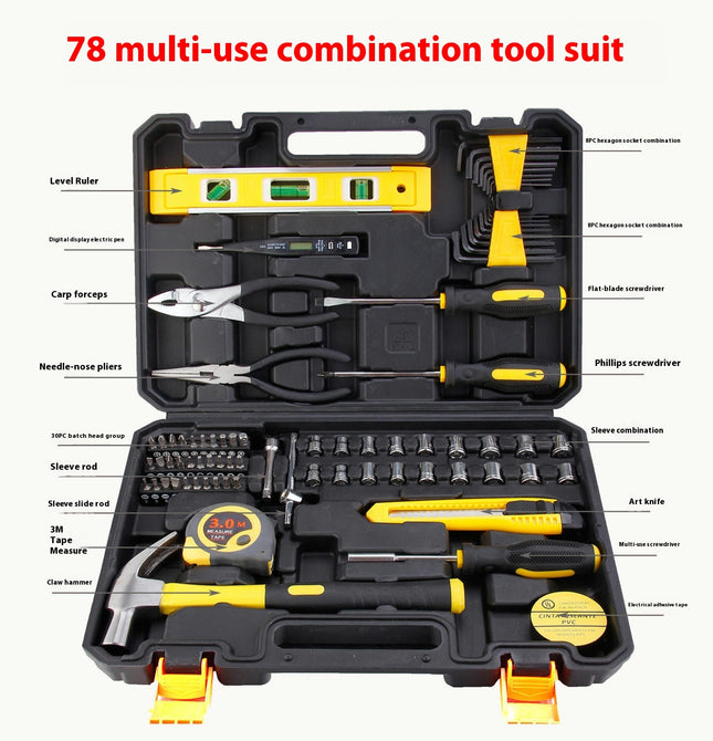 Household Hardware Tool Set Electrician Combination Manual Repair Portable Tool Box