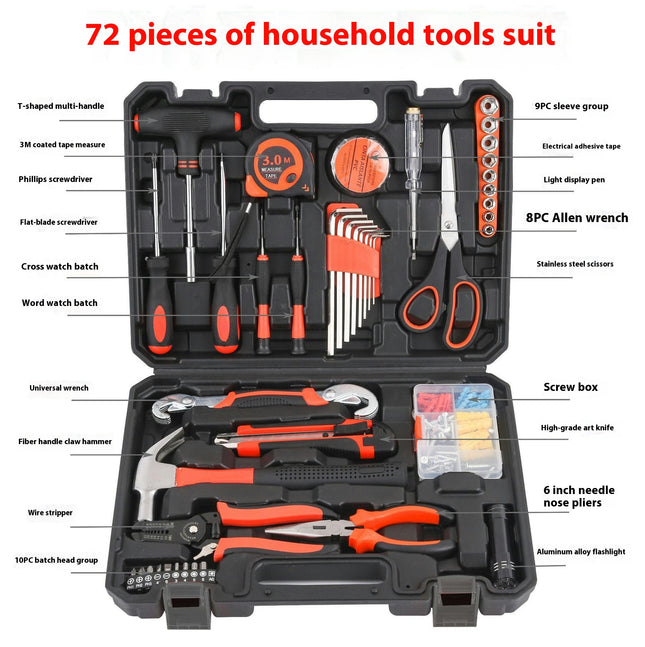 Household Hardware Tool Set Household Manual Combination Repair Set with Tool Box