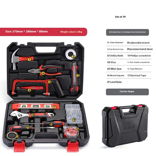 19-piece tool set - Home Electrician Carpenter Maintenance Hand Tool Set