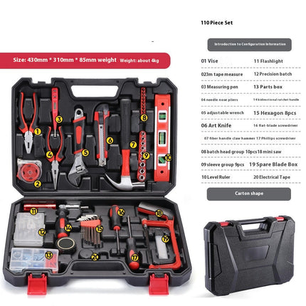 110-Piece Hand Tool Set - Suitable for DIY, Home Maintenance Multi-purpose Tool Set