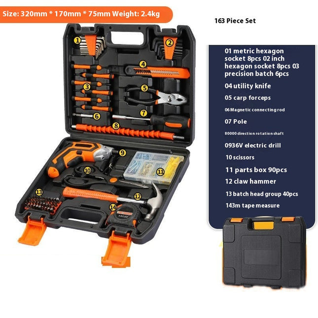 Home Repairing Tool Kit - General Household Hand Tool Set with Storage Toolbox for Men Women