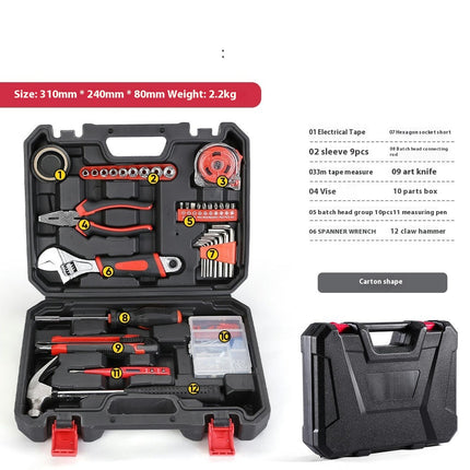 Tool Set 37 Pieces General Household Small Hand Tool Kit with Plastic Tool Box Storage Case