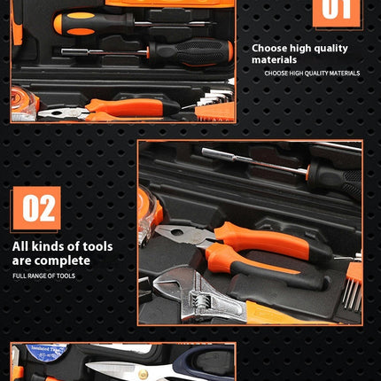 Home Hardware Tool Set - Universal Hand Tool Set with Plastic Tool Box Storage Box