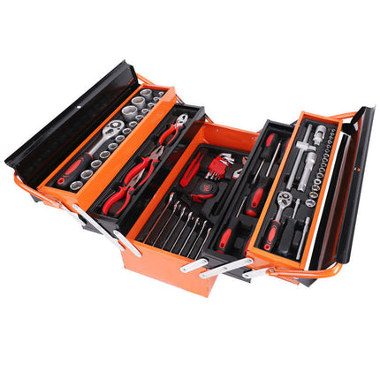 168-piece Iron Box Tool Box Multi-function Wrench Socket Tool Portable Hardware Tool Set