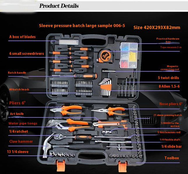 109-Piece Tool Set - General Household Hand Tool Kit with Plastic Toolbox Storage Case