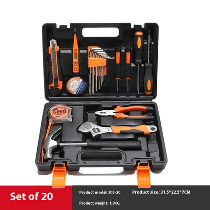 Home Tool Set - 20 Pieces Basic Mechanic Tool Kit with Toolbox Ideal Choice for Household Repair