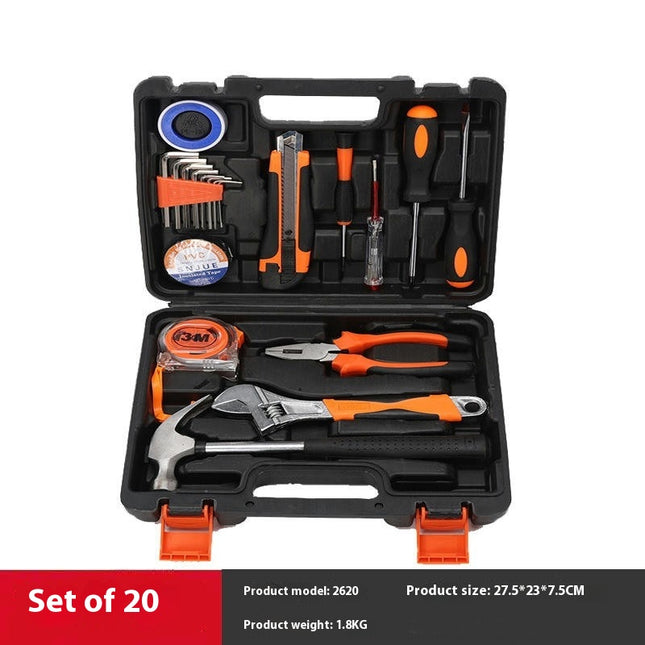 20 Piece Carbon Steel Tool Set Universal Household Hand Tool Bag with Plastic Tool Box Storage Box