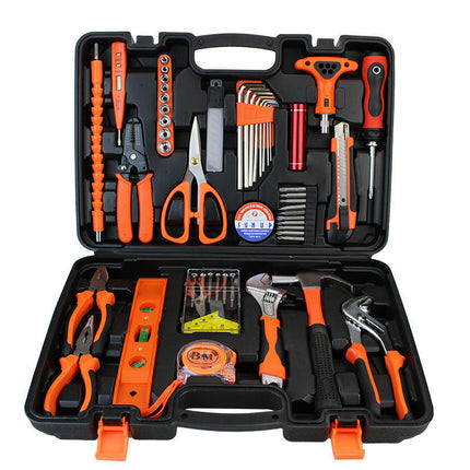 51 Piece Tool Set General Household Hand Kit with Plastic Toolbox Storage Case