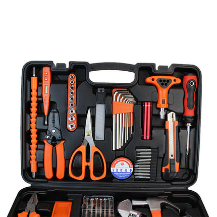 51 Piece Tool Set General Household Hand Kit with Plastic Toolbox Storage Case