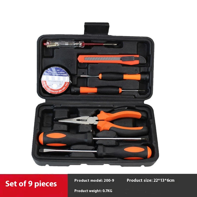9-Piece Carbon Steel Combination Tool Set, Manual Hardware Tool Set for Car and Home Use
