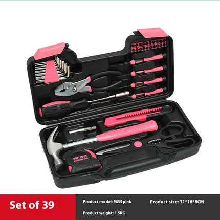 39pc Home DIY Tool Kit for The Household, Office & Garage. Complete Basic House Tool Box Set