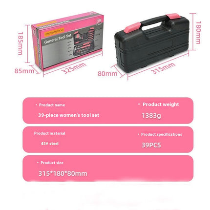 39pc Home DIY Tool Kit for The Household, Office & Garage. Complete Basic House Tool Box Set