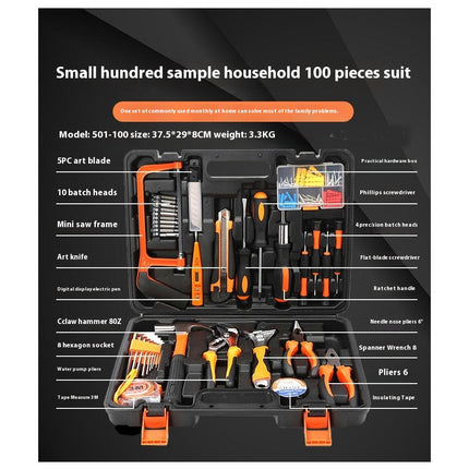 Universal Small Tool Box for Car Owners - Carbon Steel Portable Vehicle Hardware Tool Set